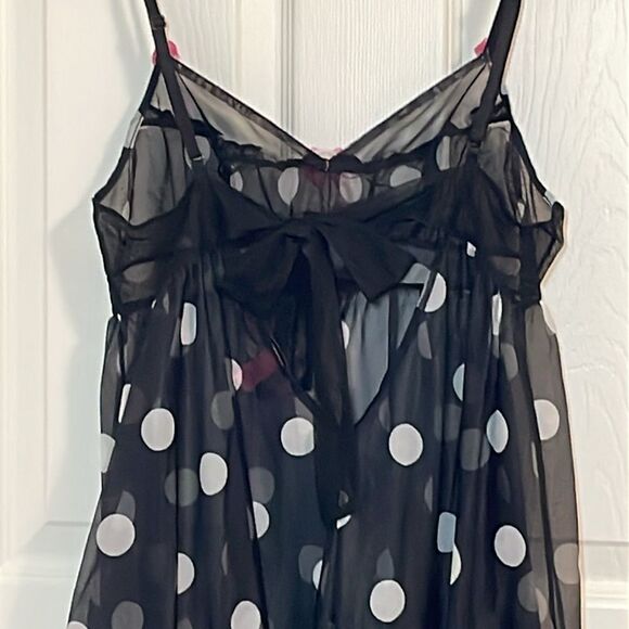 Betsey Johnson Valentine’s Negligée Ink Bows, Sheer Black, Small - Picture 5 of 8